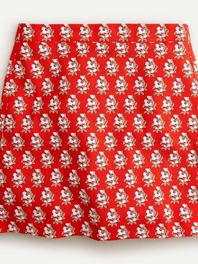 J crew Stretch grasscloth mini skirt in classic block print 2 new